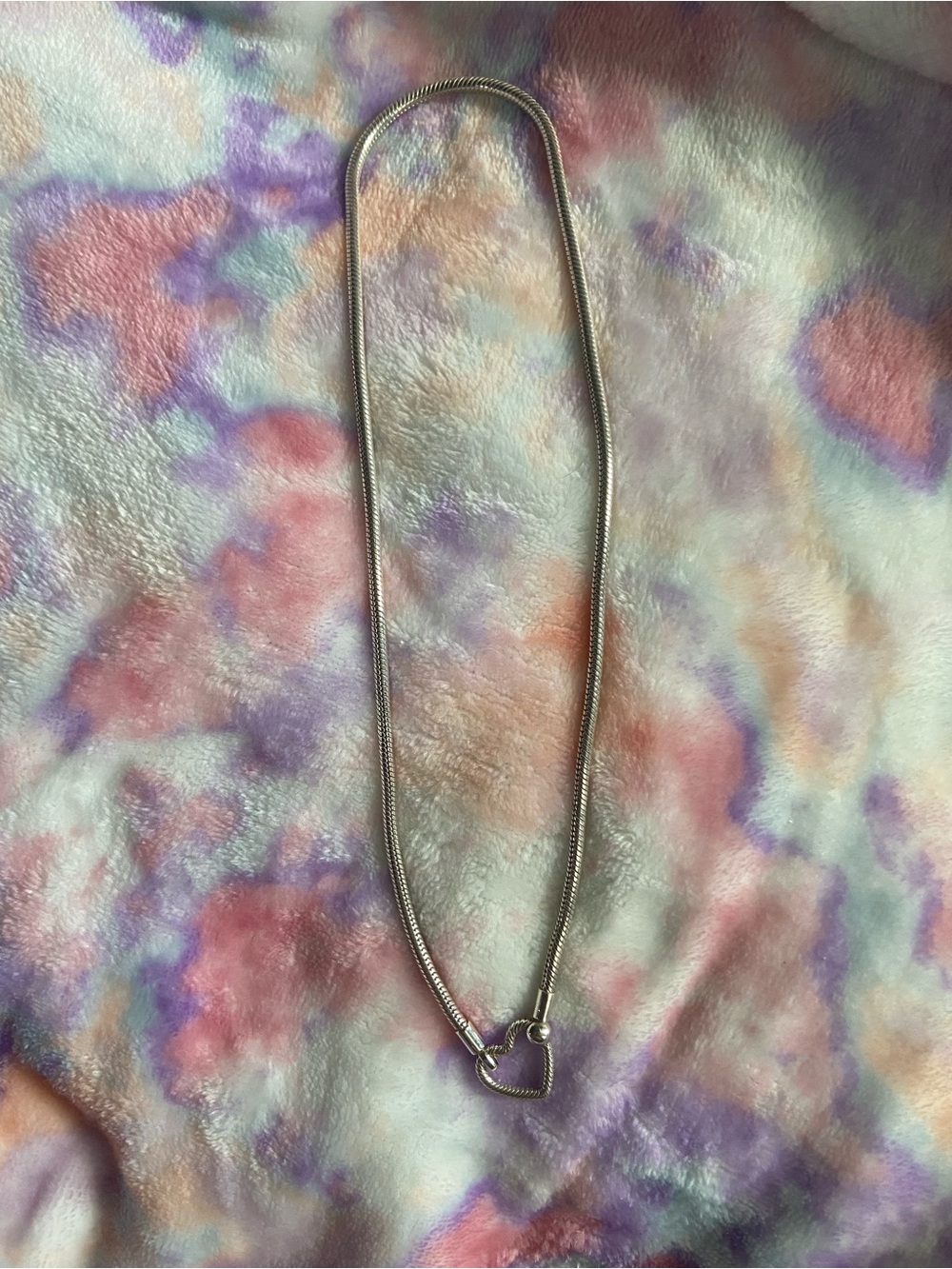 Pandora Silver Heart Snake Chain Necklace